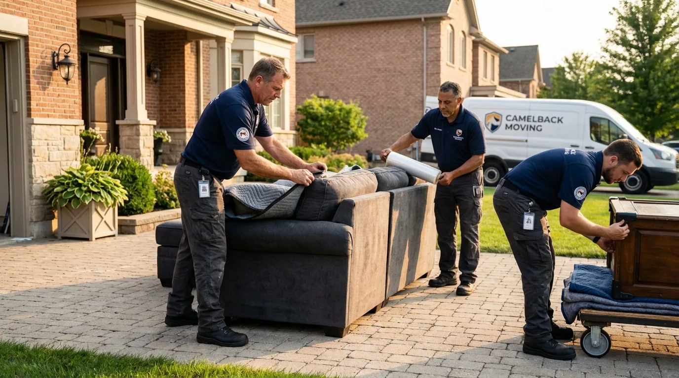 Large estate moving crew wrapping furniture in Union, WV